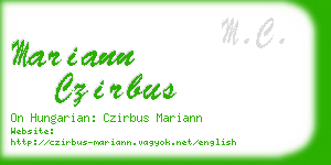 mariann czirbus business card